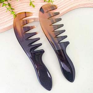 DRIVEN HORN BUFFALO PEIGNES DE VENTE EN GROS Peignes en corne antistatique naturels pour les cadeaux de vacances par l'artisanat en croissant - Product Image 6