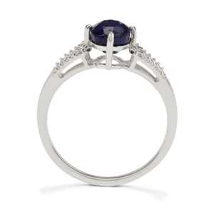Bague en argent sterling avec saphir bleu thaïlandais et zircon blanc 1,95 carats - Product Image 3