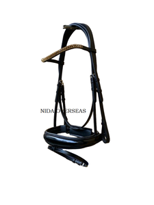 สายรัดเอวม้าหนังแท้แบบอิตาลีพร้อมคริสตัลติดบนจมูกและบราวน์อุปกรณ์ม้า - Product Image 6