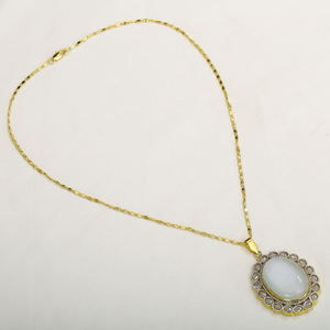 Gold Plated 4 Pc Pendant <b>Set</b> in Cz Stones Fashionable Pendant Decor Bridal Necklace Earring <b>Women</b> Jewelry <b>Sets</b> - Product Image 3