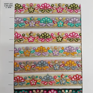 ผ้าโปร่งปักลายดอกไม้สีสันสดใสหรูหราตาข่ายตาข่ายประดับรองเท้าแฟชั่นสำหรับเจ้าสาว - Product Image 1