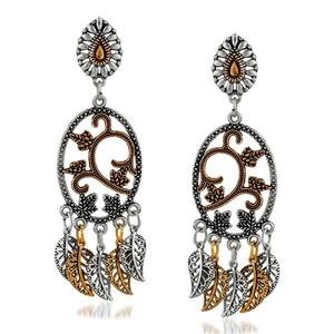 Kriaa ต่างหูระย้าชุบสีทูโทน1309058แฟชั่นสำหรับผู้หญิง - Product Image 1