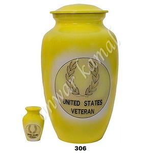 ทหารผ่านศึกสหรัฐอเมริกาสีเหลืองขนาดแตกต่างกันโกศเผาศพสำหรับขี้เถ้ามนุษย์ - Product Image 1
