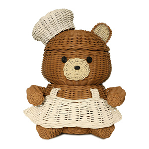 Accesorios para recién nacidos, cesta con forma de animal divertida para la habitación del bebé, cestas hechas a mano, contenedores de almacenamiento de ratán - Product Image 1