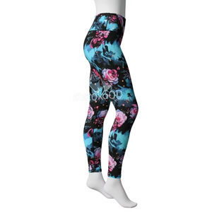 Leggings de yoga en spandex léger, imprimés par transfert thermique, vêtements de sport hautement extensibles pour femmes, fitness, gym, course à pied, pantalons de sport - Product Image 4
