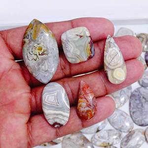 พลอยอาเกตทรงหลวมลายลูกไม้ธรรมชาติสุดสวยอัญมณีหลวมแบบด้านรูปร่างผสมขนาดอัญมณีหลวมสำหรับใช้ทำเครื่องประดับ - Product Image 3