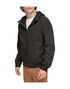 Chaqueta Softshell ligera de calle para hombre, forro polar con capucha, cortavientos para senderismo, tela de lona resistente al agua - Product Image 1
