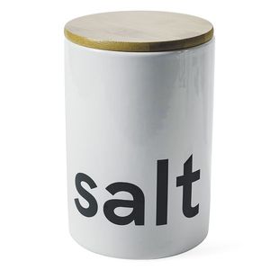 Barattolo in Ceramica per Sale e Spezie da 750ml con Coperchio in Bambù, Accessorio da Cucina Ecologico ed Elegante - Product Image 1