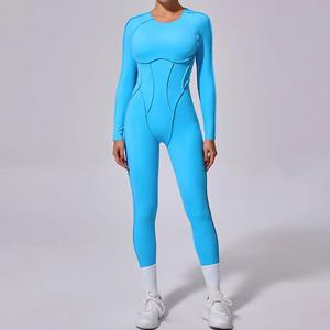 Combinaison de sport pour femme à taille haute, pour la salle de sport, entraînement, dos élégant, coupe régulière, séchage rapide, respirante, fitness, danse, exercice, sport - Product Image 2