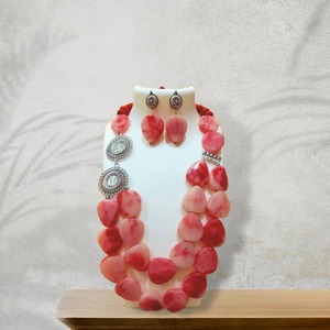 สีชมพูปักลูกไม้ฝรั่งเศสทวิภาคีเคมีกำไลข้อมือที่ละลายน้ำได้เครื่องประดับทังสเตนขายส่ง - Product Image 1