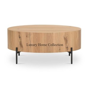 Mesa de centro de aspecto elegante de diseñador decorativo para el hogar de Metal resistente patas de sombra dorada con tapa de forma redonda de vidrio transparente - Product Image 4