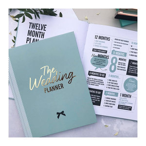 LABON <strong>Personalised</strong> Soft Green Hardback Leather Cover Sublimation Modern <strong>Wedding</strong> <strong>Planner</strong> - Product Image 1