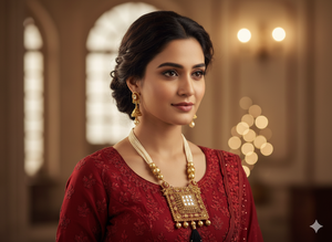 High Gold Antique Designer Pendant <b>Sets</b> <b>for</b> <b>Women</b> Elegant Traditional <b>Jewelry</b> Perfect <b>for</b> Weddings and Special Occasions - Product Image 2