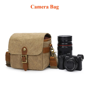 Sac à bandoulière en toile imperméable pour DSLR SLR Lens Cross Body Sling Leather Photo Case LCCB-0025 - Product Image 2