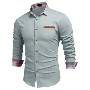 2023 Новая высококачественная офисная мужская деловая рубашка с коротким рукавом Однотонная официальная Мужская классическая рубашка на заказ нагрудные карманы