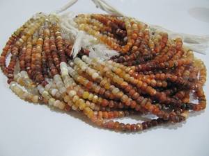 Cuentas facetadas Rondelle de calidad comercial de ópalo de fuego mexicano genuino natural 4-5mm, longitud de hebra 13 pulgadas de largo. - Product Image 2