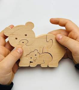 Jouet éducatif en bois, puzzle d'animaux |   Finition de qualité supérieure |   Travaux en bois faits à la main |   Prix fabricant pour les achats en gros - Product Image 2