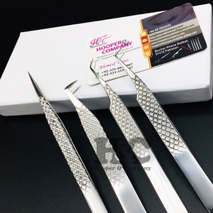 แหนบขนตาปลอมขนมิงค์สีเงินพร้อมด้ามจับเรียบสแตนเลสบรรจุภัณฑ์แบบยั่งยืนฟรีโลโก้ปลายแหลม - Product Image 1