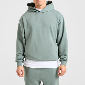 Sweat à capuche vintage en molleton coupe boxy pour hommes, nouveauté, sérigraphie personnalisée surdimensionnée à la mode, logo brodé, motif de lettres - Product Image 2