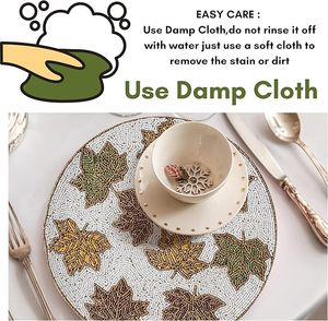 แผ่นรองจานลายใบเมเปิ้ลสำหรับตกแต่งโต๊ะรับประทานอาหารแผ่นรองแก้วแฟนซีสำหรับงานแต่งงาน - Product Image 2