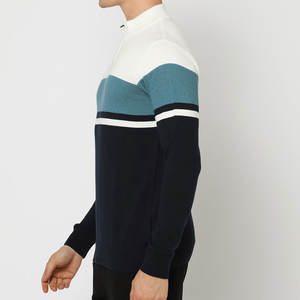 Top tendance qualité classique 100% coton hommes demi fermeture éclair sweats décontracté couleur unie à manches longues robuste demi fermeture éclair sweats - Product Image 3