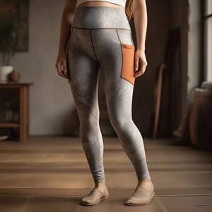 เลกกิ้งพิมพ์ลายสำหรับคนท้องสำหรับผู้หญิงเลกกิ้งพิมพ์ลายความยาวเต็มกระเป๋าสำหรับใส่เล่นโยคะ - Product Image 2