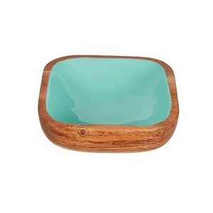 Tazón de Madera de Mango Natural con Estampado Esmaltado para Comida Mixta o Vajilla para Cocina, Hotel o Restaurante - Product Image 6