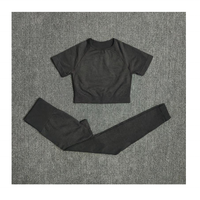 Ensemble de yoga personnalisé pour femmes, respirant, anti-transpiration, taille élastique, couleur unie, haute qualité, 5 pièces, vêtements de sport sans manches
