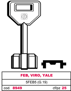 Chiave per Pompa 5feb5 (g.Vat 0) Feb, Viro, Yale - Product Image 1