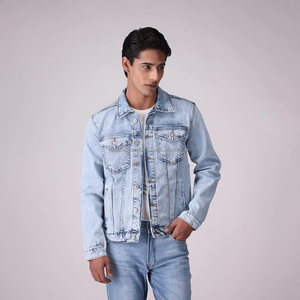 Chaqueta cortavientos vaquera de invierno para hombre con logotipo personalizado de Nardon, transpirable, Vintage, de alta calidad, 100% de algodón - Product Image 1