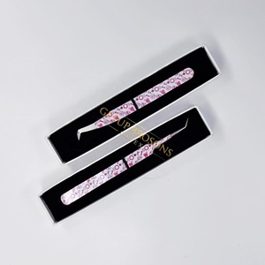 High Quality New Design 45 Degree Paper Coating Silver Tip Russian Volume Eyelash Extension Tweezer Custom Logo Beauty <b>Tool</b> - Product Image 5