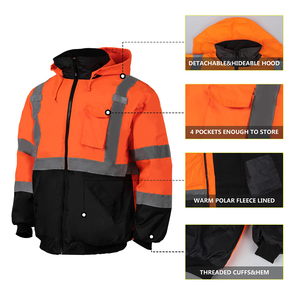 Best Quality Hot Selling <b>Security</b> Customized Material Jacket OEM ODM Services High Manufacture Safety Work Jackets - Product Image 6