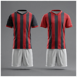 Uniforme de Fútbol 100% Poliéster, Camiseta de Manga Corta con Cuello en V, Tops de Entrenamiento, Uniformes Estampados de Fútbol - Product Image 4