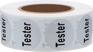 <strong>Clear</strong> Cosmetic Tester <strong>Labels</strong> 20mm Round Total 500 Per Roll (Silver) - Product Image 2