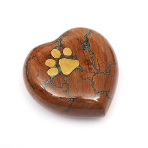 อีพ็อกซี่รูปหัวใจสีฟ้าสำหรับงานศพของสัตว์เลี้ยงและมนุษย์โกศทรงหัวใจสีฟ้าทำด้วยมือขนาดเล็ก - Product Image 4