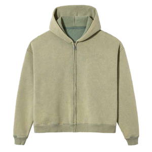 เสื้อมีฮู้ดลายผู้ชายวินเทจผ้าฟอกกรดใส่สบายใส่ได้ทั้งชายและหญิง - Product Image 3