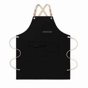 Delantal de cocina sin mangas, personalizado, repelente al agua, con tirantes cruzados en la espalda, resistente, con bolsillos grandes ajustables, de lona de algodón, a la moda. - Product Image 1