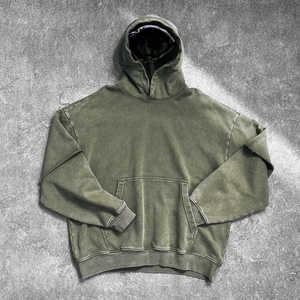 เสื้อมีฮู้ดแนวสตรีทของผู้ชายเสื้อสเวตเชิ้ตแขนยาวลำลองทรงหลวมแบบสวมหัวมีฮู้ดผ้าคอตตอน100% ฤดูใบไม้ร่วง - Product Image 3