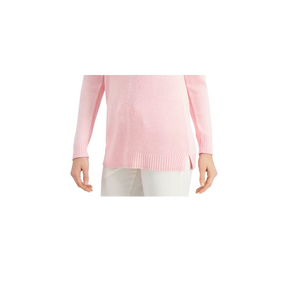 Cardigan da Donna Charter Club con Scollo a V, Maglione Rosa Traspirante con Logo Frontale, Stampa Casual per Autunno Inverno, Taglia Media - Product Image 3