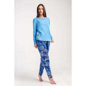 Conjunto de Pijama KADIN P.SUPREM con Cuello Redondo y Mangas Largas, Diseño Ovalado - Azul - Azul - Product Image 1