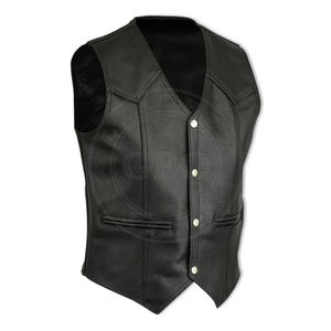 Latest Collection Leather <b>Waistcoats</b> / Sialkot Pakistan Factory Price / Motorbike Leather Vests - Product Image 3