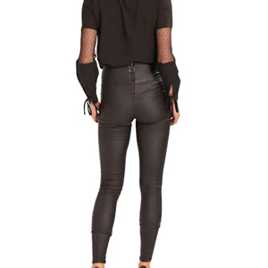 Pantalons en cuir pour femmes, nouvelle arrivée, streetwear décontracté personnalisé, taille haute, jambe large, noir avec motif cœur pour femmes, pantalons en cuir - Product Image 6