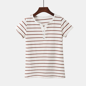 Col rond dames logo personnalisé plaine coton doux plaine femmes T-shirts article le plus exigeant fabriqué par la nouvelle société de changement - Product Image 1