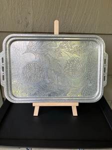 Plateau de service rustique en aluminium de qualité supérieure, à un seul niveau, personnalisable, avec poignées métalliques, compatible lave-vaisselle, vaisselle de cuisine pour la maison, Inde - Product Image 6