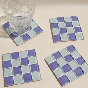 Sous-verre en mosaïque de verre de haute qualité, carré, pour boissons, protection de table, tasse à café, cuisine, restaurant, bar, salle à manger, café - Product Image 1