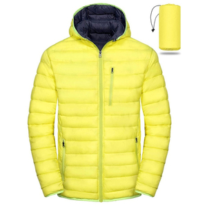 Lightweight Breathable Waterproof Woolen Hooded Puffer <b>Jacket</b> Unisex Winter Use Cotton Filling Front Logo Daily Outdoor <b>Travel</b> - Product Image 5
