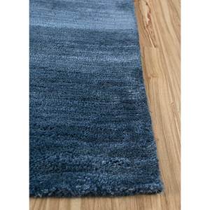 Tapis tufté à la main en laine et viscose à rayures bleues, grand format 9x12 rectangulaire, pour usage domestique, salon, couloir - TNQ-3238 - Product Image 4