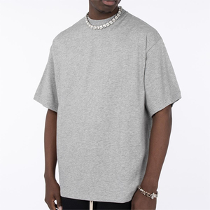 เสื้อยืดบ็อกซี่ถักสำหรับผู้ชายผ้าโพลีเอสเตอร์100% ลำลองสีทึบเป็นมิตรกับสิ่งแวดล้อมโลโก้ด้านหน้าปรับแต่งได้ - Product Image 2