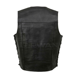 Ropa de calle sin mangas de cuero transpirable para hombre, Chaleco de cuero ligero de alta calidad con logotipo personalizado para hombre - Product Image 2