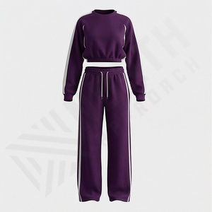 Conjunto Deportivo de Dos Piezas para Mujer, Diseño Sólido, Logotipo Personalizado, Cuello Alto, Chándal, Invierno, Precios al por Mayor, Color Personalizado - Product Image 1